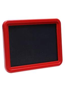 Tafel-Ständer rot Kunststoff zum Beschriften inkl. Tafelschild schwarz A7